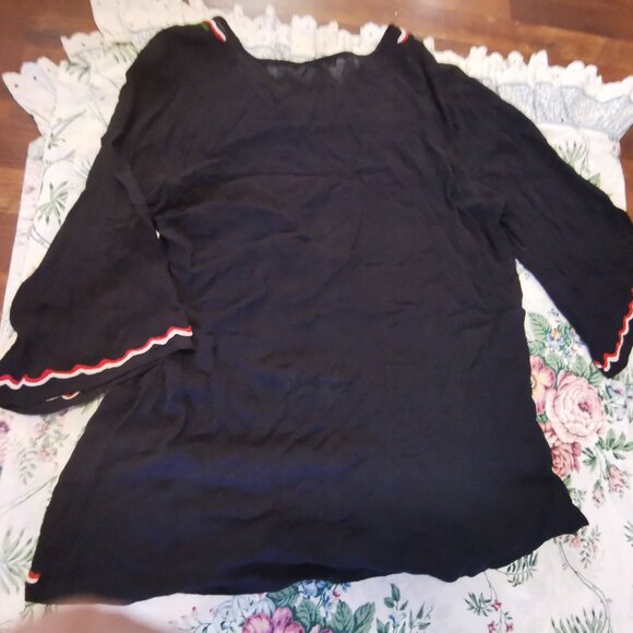 Angel Heart Boutique Heavily Embroidered Tunic Top XL Boho Peasant Festival 0194 - Picture 6 of 6
